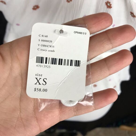 NWT Free People Ruffle floral top - Picture 6 of 6